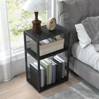 LEDREM Record Player Stand3-Tier Side TableVinyl Record Storage Up To 100 AlbumsEnd Table For Living RoomBedroom from B&Q