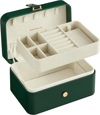 Songmics Jewellery Box2-Layer Jewellery Storage11 X 16 X 8 Cm Travel Jewellery BoxPortable Jewellery CaseSmallSpacious from B&Q