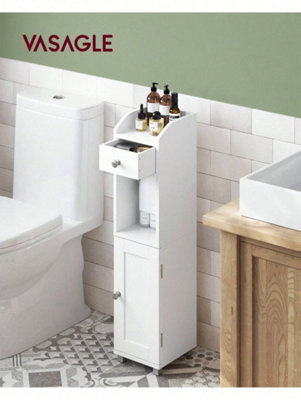 Songmics Vasagle Small Bathroom Storage Cabinet Toilet Paper Holder With Storage Toilet Paper Storage Cabinet Bathroom Organizer