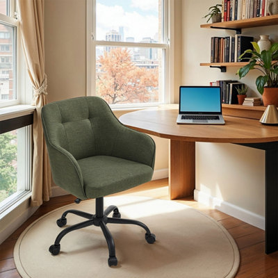 Songmics Office ChairSwivel ChairDesk ChairMakeup Vanity ChairAdjustable HeightArmrests110 Kg Load from B&Q