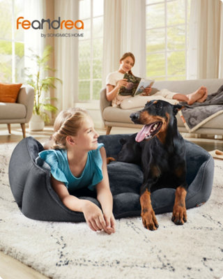 LEDREM Dog BedLinen-Look Pet BedDog Sofa Bed With Raised EdgesNon-Slip BottomRemovable Washable CoverXxl from B&Q