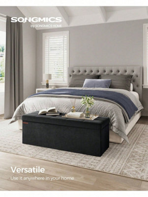 LEDREM Storage OttomanFoldable Small Ottoman Foot Rest38 X 110 X 38 CmCube Ottoman With StorageLoad Up To 300 Kg from B&Q