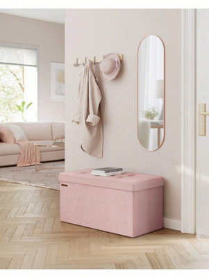 LEDREM Storage OttomanFoldable Small Ottoman Foot Rest38 X 76 X 38 Cm Foot StoolCube Ottoman With Storage from B&Q