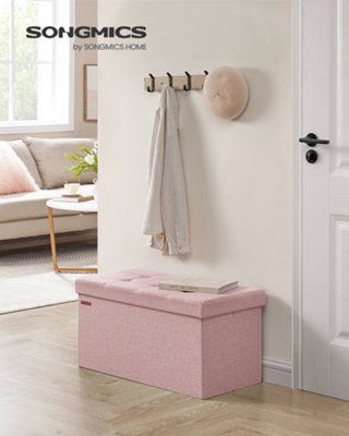 Songmics Storage OttomanFoldable Small Ottoman Foot Rest38 X 76 X 38 Cm Foot StoolJelly Pink from B&Q