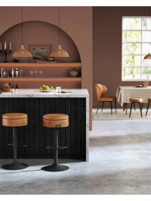Songmics Vasagle Bar StoolHeight Adjustable Barstool With StorageSynthetic Leather With Stitching from B&Q