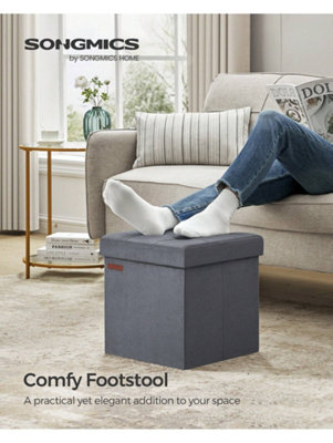 LEDREM Storage OttomanFoldable Small Ottoman Foot Rest38 X 38 Cm Foot StoolOttoman With StorageLoad Up To 300 Kg from B&Q