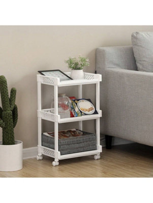 Songmics Rolling Trolley Storage Unit With 3 Shelves For Kitchen Bathroom Cellar from B&Q