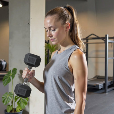 LEDREM Dumbbell SetPair Of Hexagonal DumbbellsTotal 10 KgWorkoutFitness TrainingWeightlifting At HomeGym from B&Q