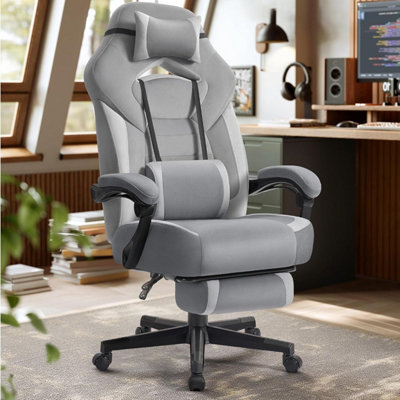 LEDREM Gaming ChairOffice Computer ChairErgonomic DesignWith FootrestAdjustable HeadrestLumbar Support from B&Q