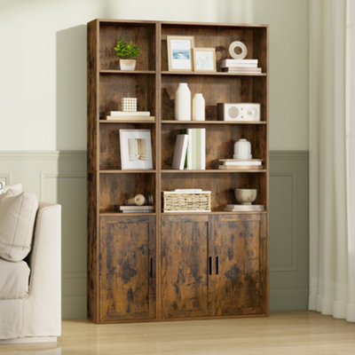 LEDREM Bookcase6-Tier Tall BookshelfBook Shelf With DoorShelving Unit24 X 31.8 X 175 CmFor Living RoomHome Office from B&Q