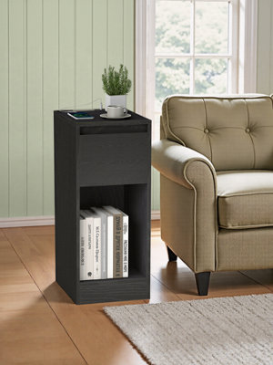 LEDREM Slim Bedside Tables With Charging Station And Led LightSet Of 2 Narrow Side End TablesUsb Ports from B&Q