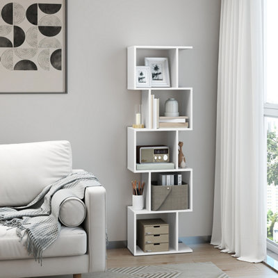 LEDREM Bookshelf6-Tier Bookcase24 X 40 X 159 CmRoom DividerCube Display ShelfFreestanding Storage Shelf from B&Q