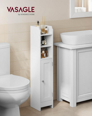 LEDREM Slim Bathroom Floor Storage Cabinet With DoorFreestanding Bathroom Storage Unit from B&Q
