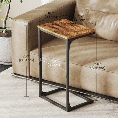 LEDREM C-Shaped Side TableBedside TableSofa Side TableWith Metal FrameIndustrial from B&Q