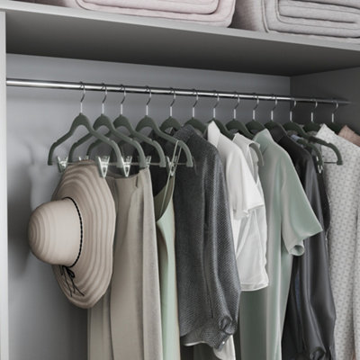 LEDREM Trouser HangersSet Of 30 Velvet Hangers With Adjustable Clips42.5 Cm LongNon-SlipSpace-SavingFor SkirtsCoats from B&Q
