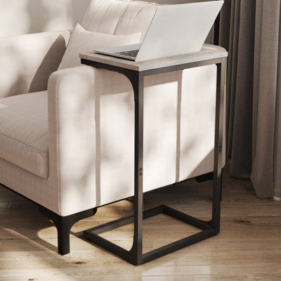 LEDREM C-Shaped Side TableBedside TableSofa Side TableWith Metal FrameIndustrialFor Living RoomBedroom from B&Q