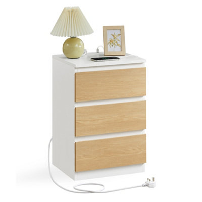 Songmics Kailyn CollectionBedside Table With Power StripSide End Table With Drawers2 Ac Outlets2 Usb Ports from B&Q