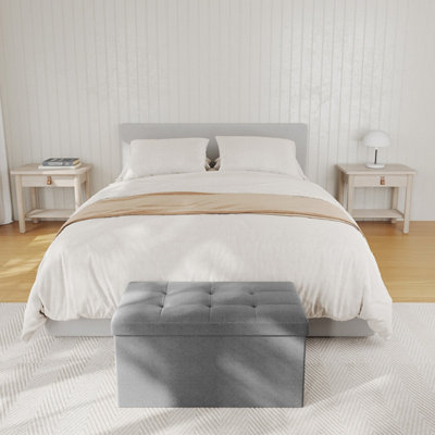 Ledrem Storage Ottoman Bench38 X 76 X 38 CmEnd Of Bed BenchStorage ChestFor Living RoomBedroomEntryway from B&Q