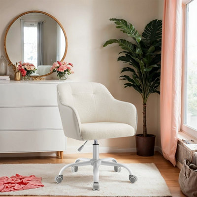 LEDREM Office ChairSwivel ChairDesk ChairMakeup Vanity ChairAdjustable HeightArmrests110 Kg Load from B&Q