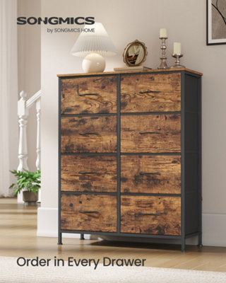 Songmics Chest Of Drawers8 Fabric Drawers Storage UnitSteelMdfNon-Woven FabricFor BedroomClosetHallwayLiving Room from B&Q
