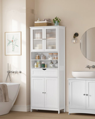 LEDREM Storage CabinetFreestanding Bathroom Storage Unit With Adjustable ShelvesDrawerOpen CompartmentsFor Bathroom from B&Q