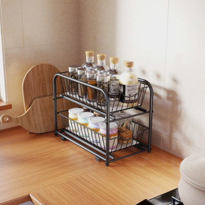 LEDREM Cupboard Organiser2-Tier Under Sink Storage Organiser With Sliding Basket DrawersStackable Cabinet Organiser For Kitchen from B&Q