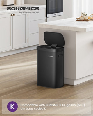Songmics Motion Sensor Kitchen Bin13-Gallon (50 L) Automatic Rubbish BinWave Or Touch To OpenSoft Close LidSteel from B&Q