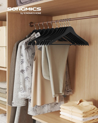LEDREM Wooden HangersPack Of 20Coat HangersPants BarSwivel HooksSolid Birch WoodFor JacketsShirtsCoats from B&Q