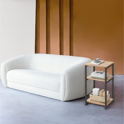 Ledrem Sofa Side Table3-Tier End TableBedside Table With Steel FrameFor Living RoomBedroomHome OfficeIndustrial Style from B&Q