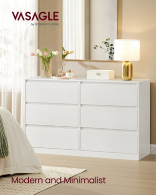 LEDREM 6-Drawer Storage Chest For BedroomModern Clothes Organiser Cabinet40 X 119.4 X 75 CmWhite from B&Q
