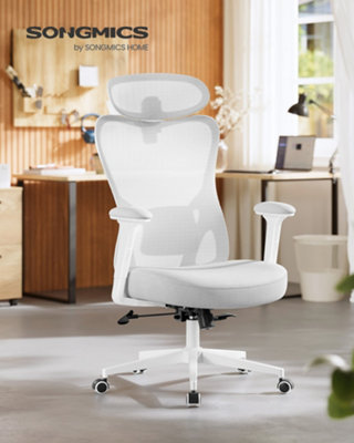 LEDREM Ergonomic Office ChairComputer Desk ChairAdjustable Lumbar Support And Headrest150 Kg Weight Capacity from B&Q