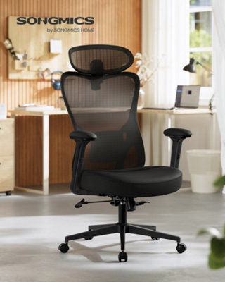 LEDREM Ergonomic Office ChairComputer Desk ChairAdjustable Lumbar Support And Headrest150 Kg Weight Capacity from B&Q