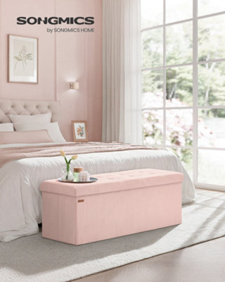 LEDREM Storage OttomanFoldable Ottoman Foot Rest38 X 110 X 38 CmStorage BenchLoads Up To 300 KgFor Living RoomBedroom from B&Q
