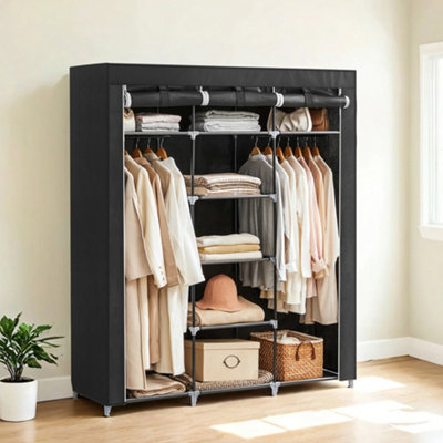 LEDREM Portable Wardrobe With Clothes Rail Storage Shelves from B&Q