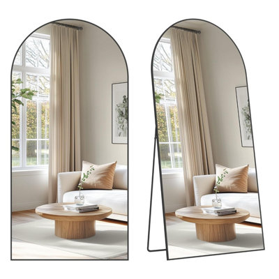 Songmics Full Length Mirror180 X 80 CmArched Body With StandAluminium Alloy Frame Floor Tempered GlassFor BedroomLiving from B&Q