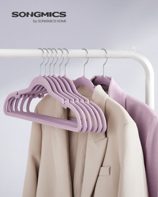 LEDREM Velvet HangersPack 30 Coat Hangers For ClothesNon-SlipWith Shoulder NotchesTrouser Bar360 Swivel Hook from B&Q