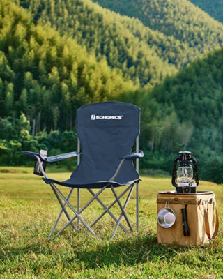 LEDREM Set Of 2 Folding Camping ChairsComfortableHeavy Duty StructureOutdoor Chair With Cup Holder,twilight Blue from B&Q
