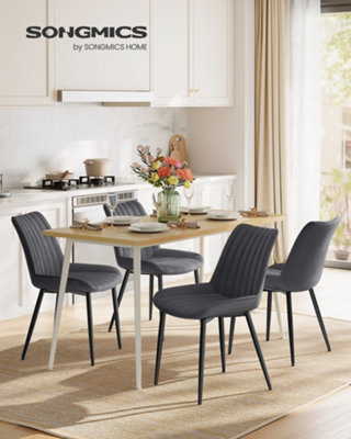 LEDREM Dining Chairs Set Of 2Upholstered Kitchen ChairsMax. Load 120 KgSteel Legs from B&Q