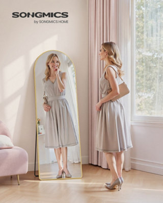 LEDREM Full Length MirrorArched Full Body Floor Mirror With StandAluminium Alloy FrameTempered GlassFor BedroomLiving Room from B&Q