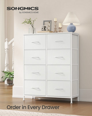 LEDREM Drawer Storage UnitChest Of Drawers For BedroomCloset8 Fabric DrawersWhite from B&Q