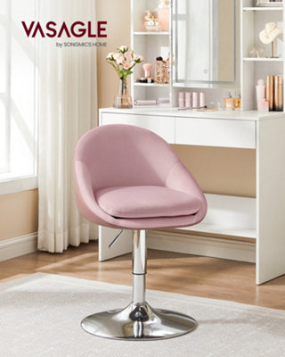 LEDREM Vasagle Adjustable Dressing ChairOffice ChairSwivel Stool With BackrestSteelFor CounterHome Office from B&Q