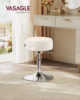 LEDREM Dressing Table StoolHeight Adjustable Makeup Vanity Stool360 SwivelPu UpholsteryThick CushionFor BedroomKitchen from B&Q