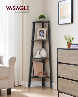 LEDREM Corner Shelf Unit4-Tier Corner ShelfLadder Shelf For Living RoomBookshelf Or Plant StandIndustrial Accent Furniture from B&Q