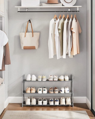 LEDREM 3-Tier Shoe RackMetal Storage Shelves Hold Up To 15 Pairs Of ShoesFor Living RoomEntrywayHallway And Cloakroom from B&Q