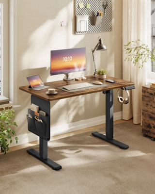 Vasagle Electric Standing Desk, Height Adjustable Desk, 100 X 60 Cm, Continuous Adjustment, Spliced Tabletop