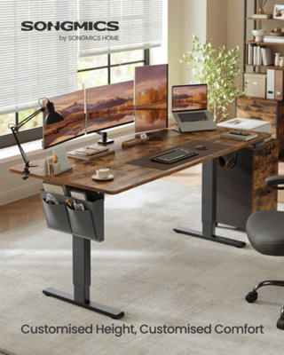 LEDREM Electric Standing DeskHeight Adjustable Desk180 X 80 CmContinuous AdjustmentSpliced Desktop4 Memory HeightsUsb-Port from B&Q