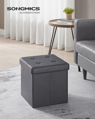 LEDREM Mazie CollectionStorage Ottoman38 Cm Folding Foot Rest StoolOttoman Storage BoxEasy Assembly from B&Q