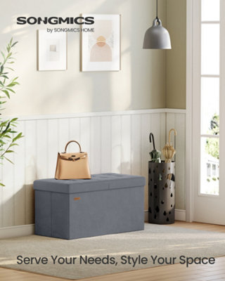 LEDREM Storage OttomanFoldable Storage Bench38 X 76 X 38 CmFlipping Lid300 Kg Load Capacity from B&Q
