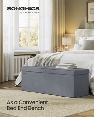 LEDREM Storage OttomanFoldable Storage Bench38 X 110 X 38 CmFlipping Lid300 Kg Load CapacityFor HallwayLiving RoomBedroom from B&Q