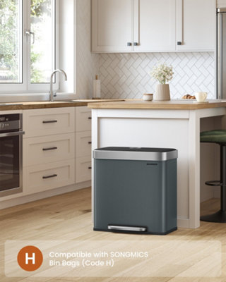 Ledrem Kitchen Bin2 X 30L Stainless Steel Pedal Rubbish Bin With 15 Trash BagsRecycling And WasteWith Plastic Inner Buckets from B&Q